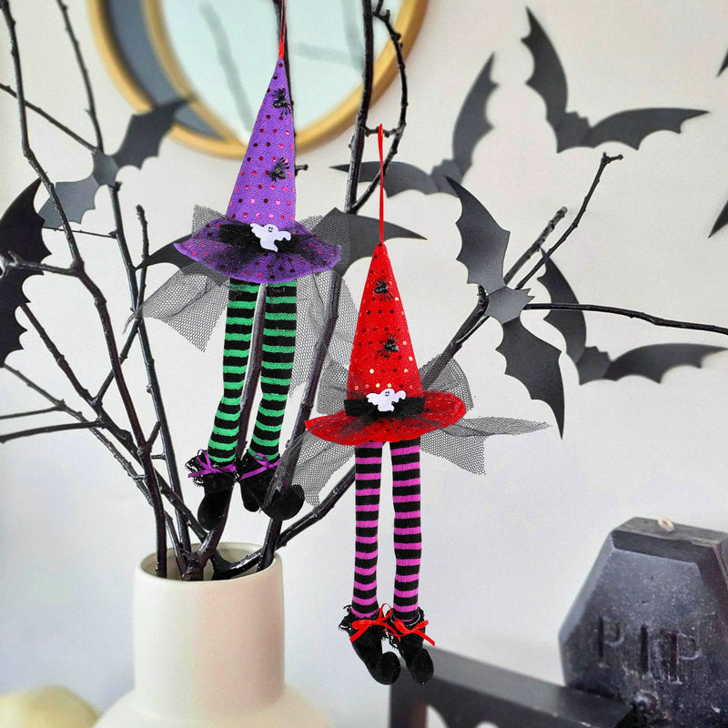 Wholesale New Halloween Witch Hat Long Legs Hanging Window Ornaments